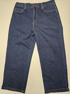 Gloria Vanderbuilt Ladies Denim Capri- Dark Blue